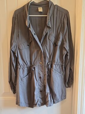 Faded Glory Gray Utility Drawstring Jacket